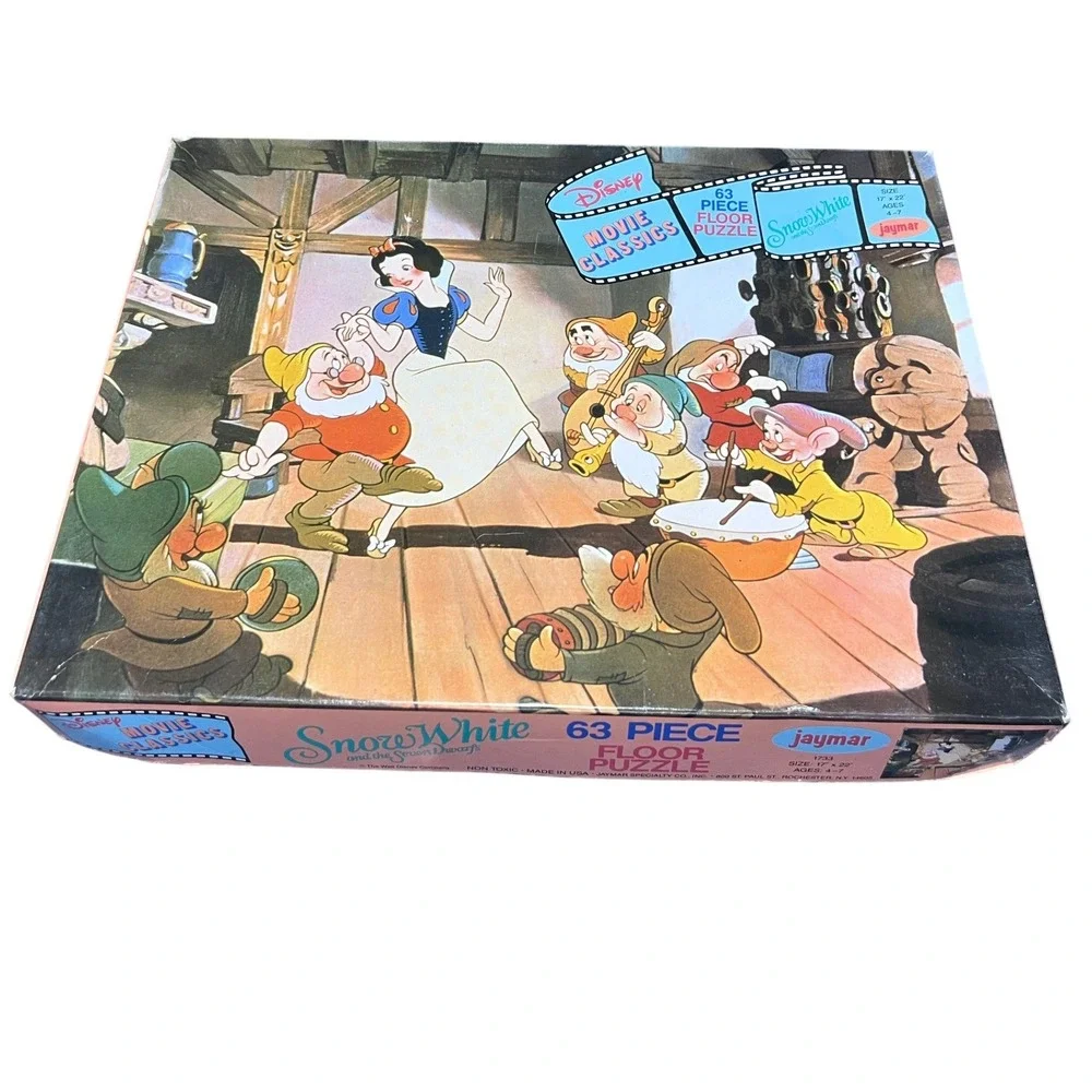 Vintage Jaymar Disney Snow White and the Seven Dwarfs 63 Piece Floor Puzzle 1733